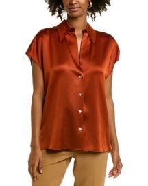 Vince Ruched Back Silk Blouse at Shop Simon